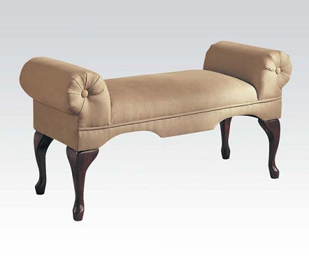 Beige Microfiber Bench
