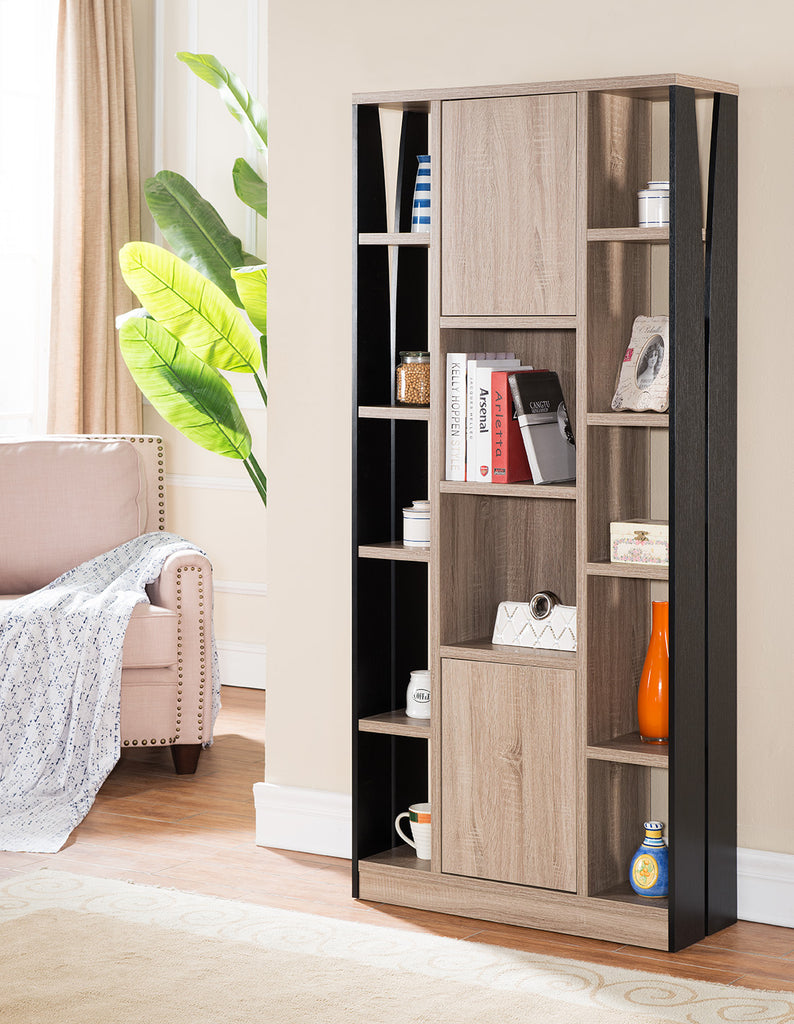 Black & Dark Taupe Book Case