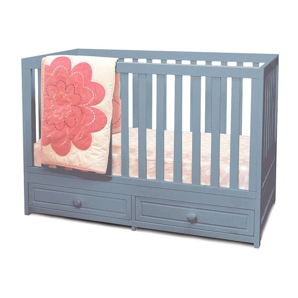 Mozart 3-in-1 Convertible Grey Crib with Drawer