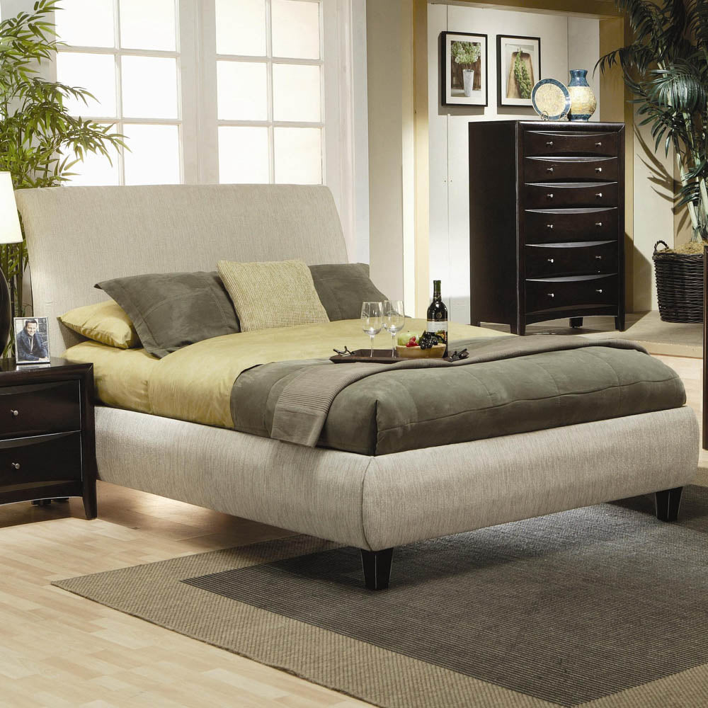 Eastern King Contemporary Upholstered Bed Frame