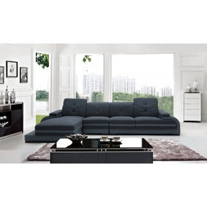 Divani Casa 5132 Modern Fabric & Bonded Leather Sectional Sofa