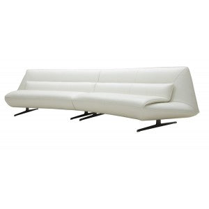 Divani Casa Beckley Modern White Leather Sofa