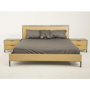Nova Domus Conner Modern Light Walnut & Concrete Bed