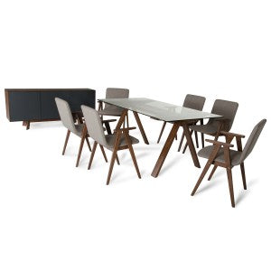Modrest Maddox & Weylyn Modern Walnut Dining Set