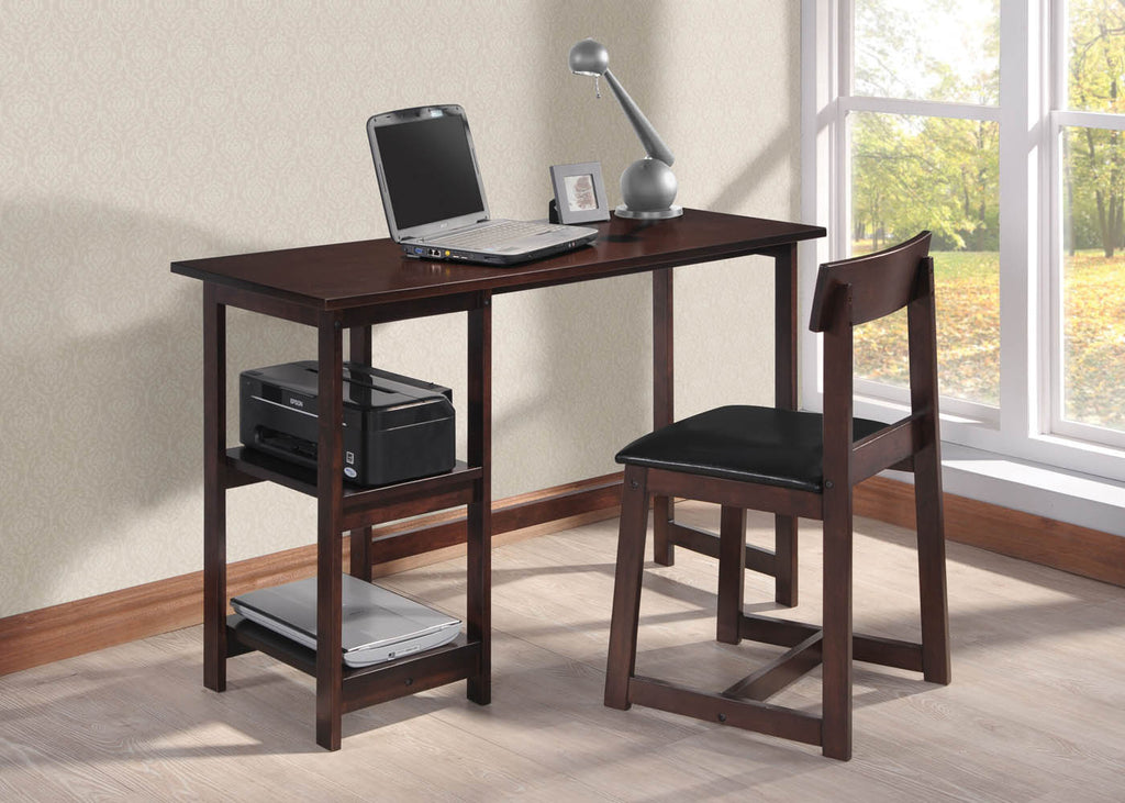 Espresso Finish Two Piece Desks and Chair