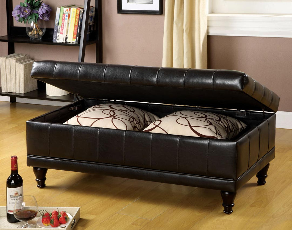 Brown Storage Ottoman