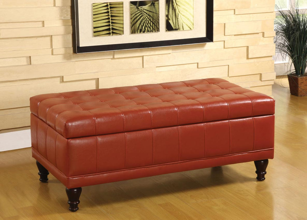 Mahogany Storage Ottoman