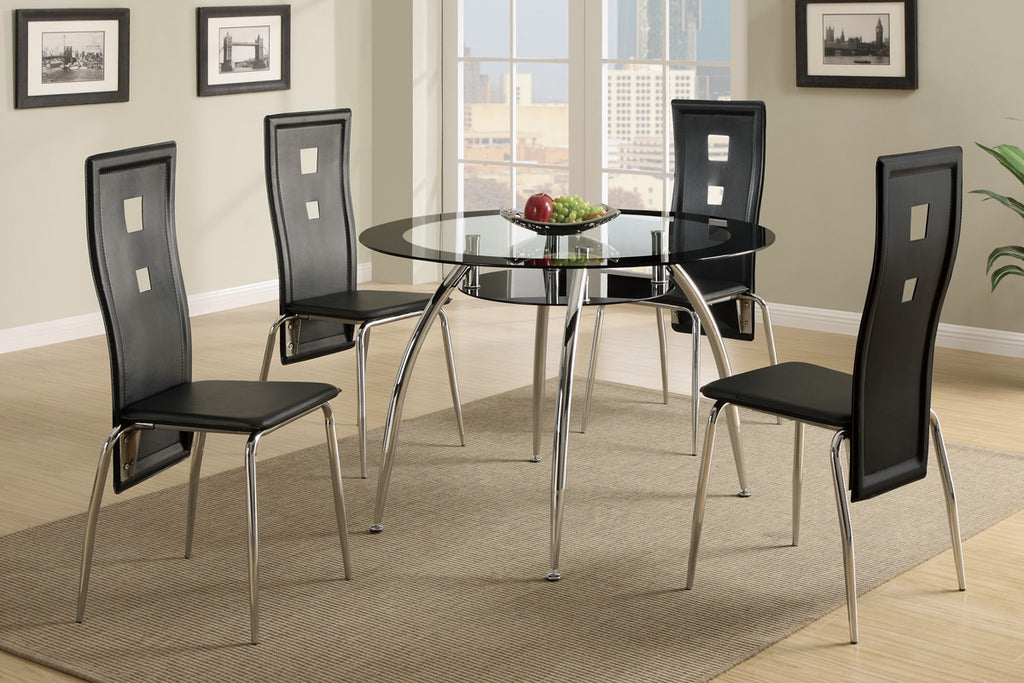 5 Piece Silver Metal Frame Dinette Set