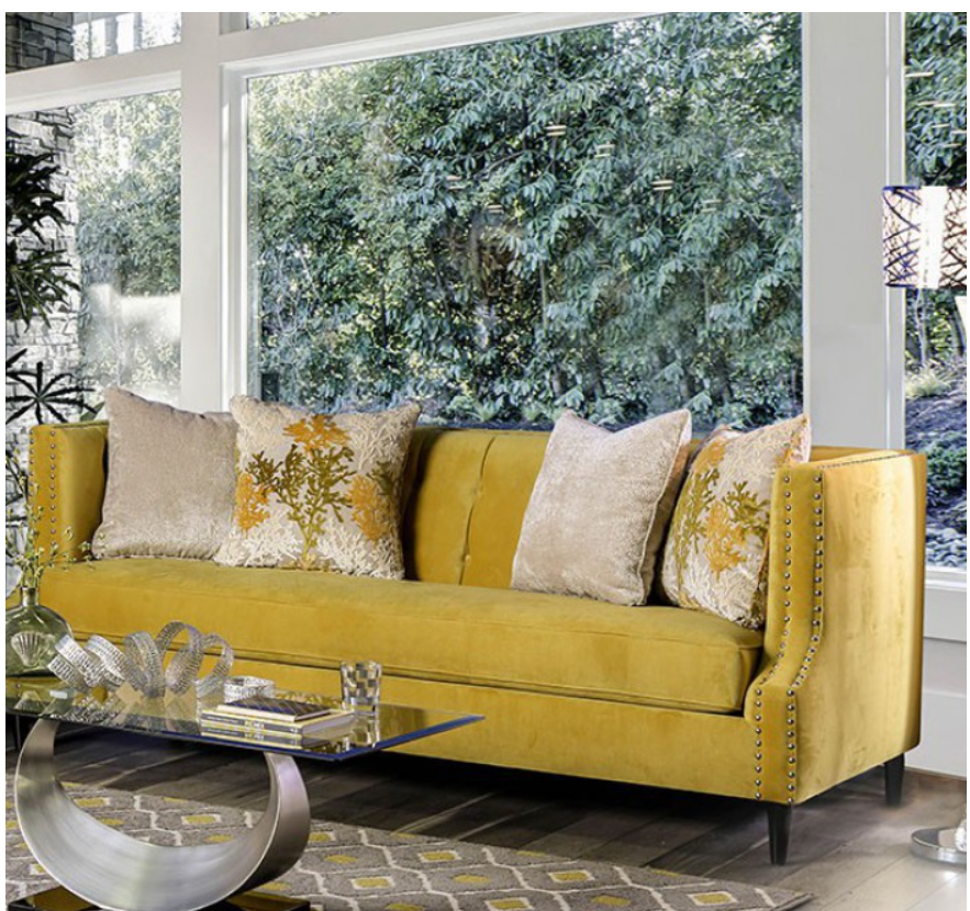 Royal Yellow Microfiber Sofa