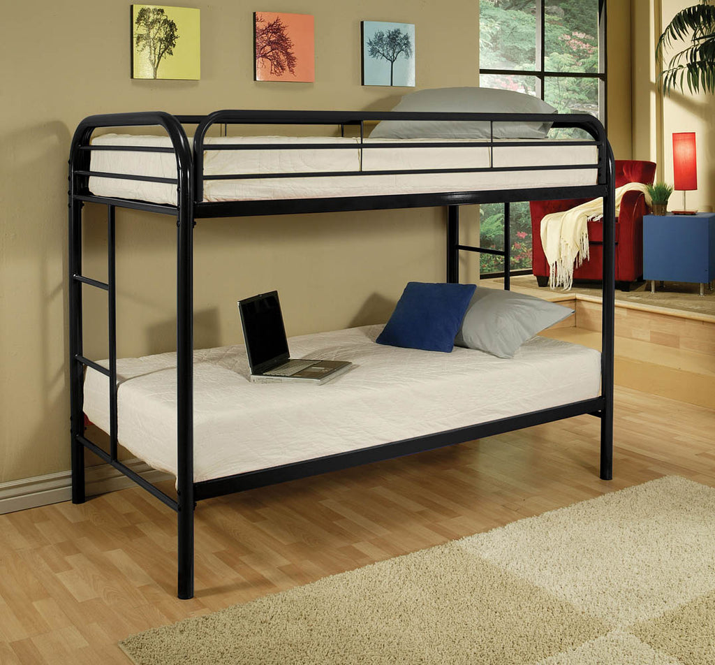 Twin/Twin Metal Bunk Bed with Mattresses