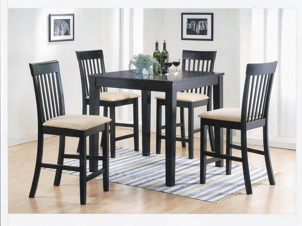 5 piece Dark Brown Counter Height Dining Set