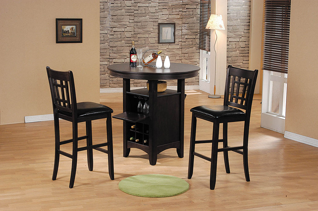 3 piece Dark Walnut Counter Height Dining Set