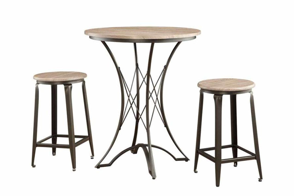 3 Pcs Wooden Counter Height Table Set