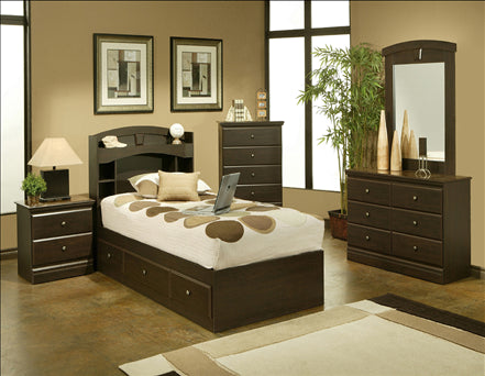 Espresso Finish Twin Chest Bed with Matress