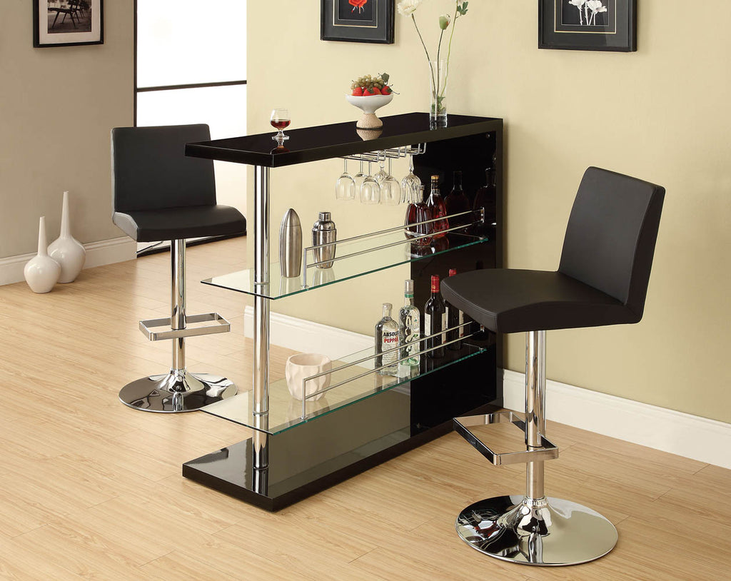 3 Piece Black Contemporary Bar set