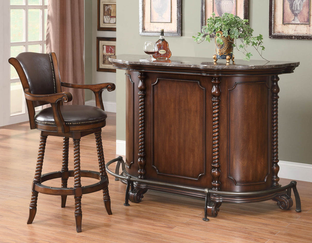 Traditional Walnut Brown Finish Bar Unit