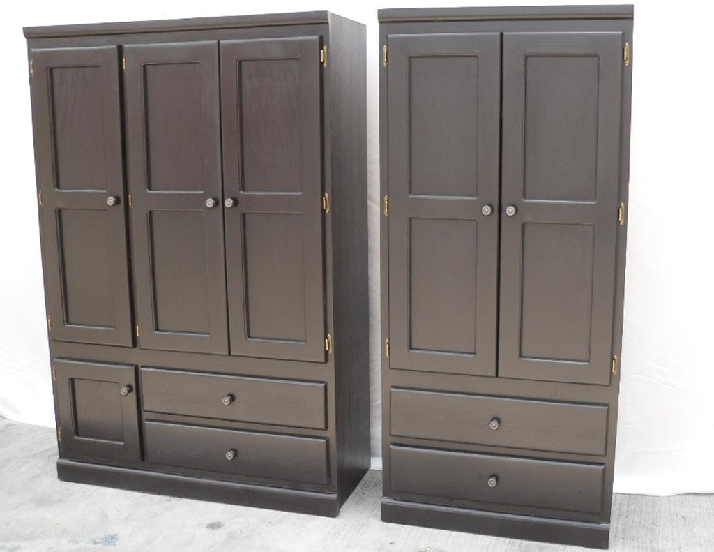 2 Pcs Large Espresso Finish Wardrobe