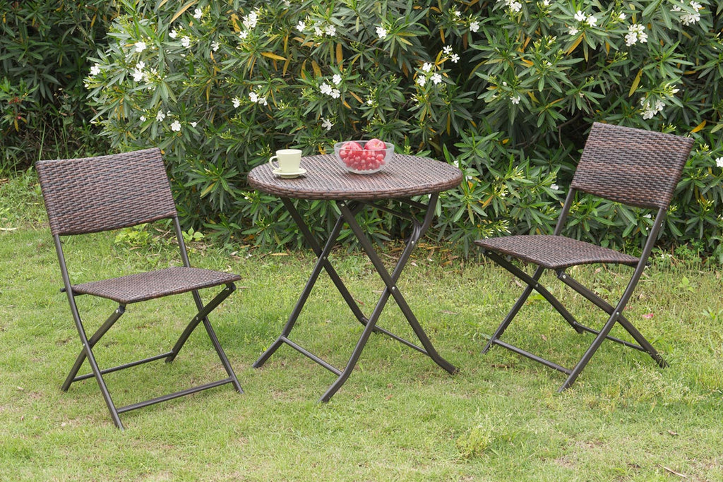 3 Pcs Foldable Chair Bistro Set