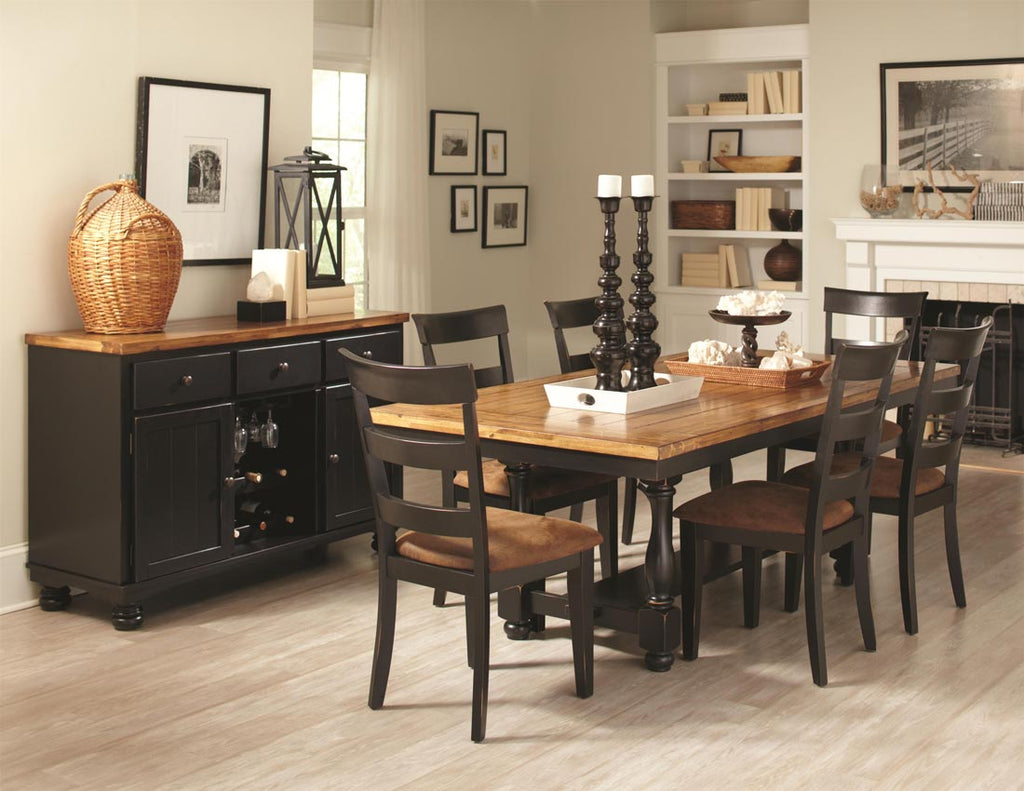 7 Pcs Rustic Dining Table Set