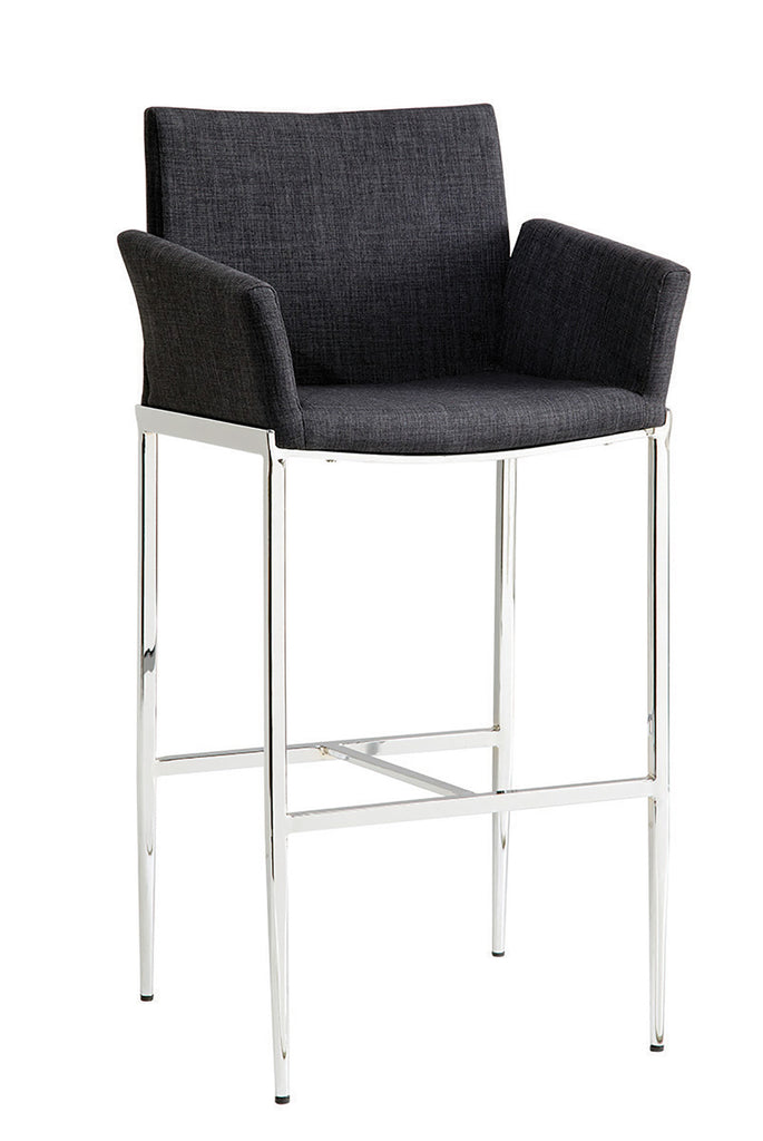 Charcoal Fabric Bar Stool