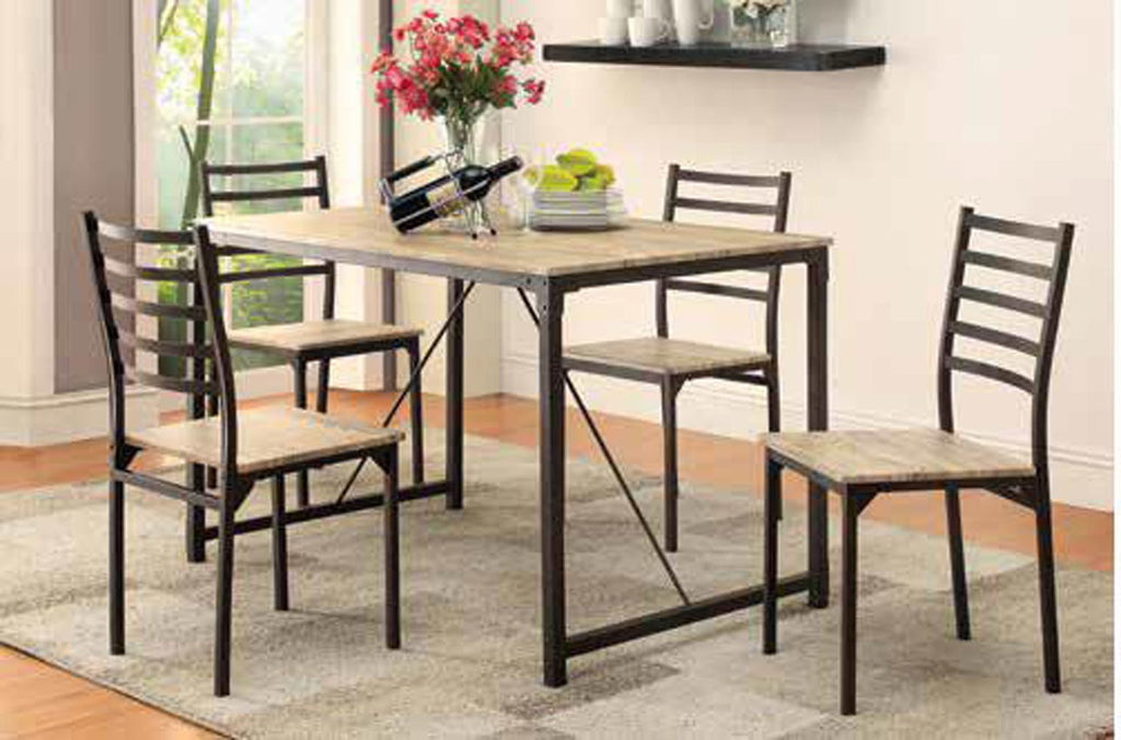 5 Pcs Industrial Style Dining Set