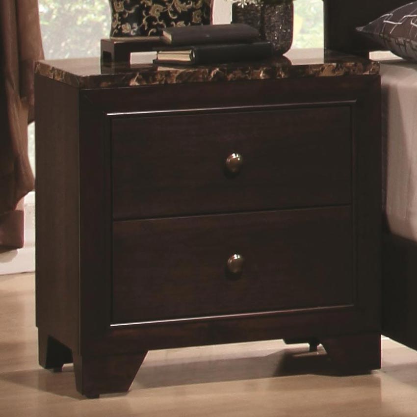 Corner Nightstand with Faux Marble Top