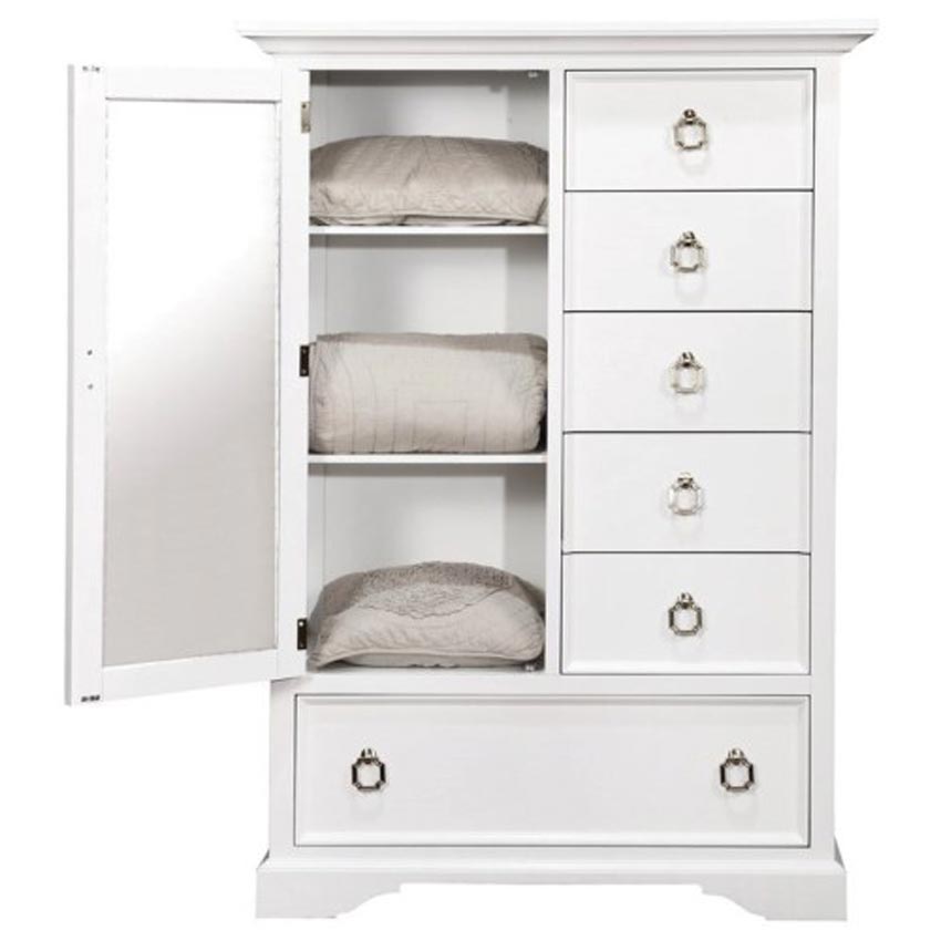 Furiani Man's Chest with Adjustable Shelves and Door Mirror
