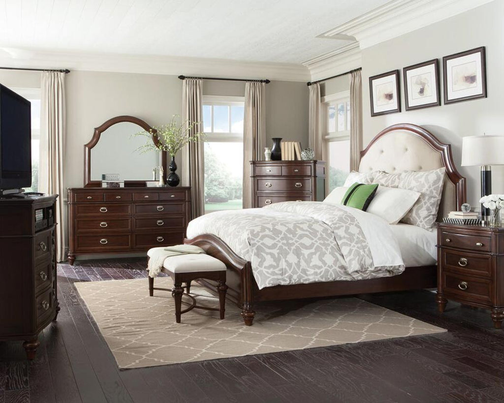 Queen Mahogany Modern Bed Frame
