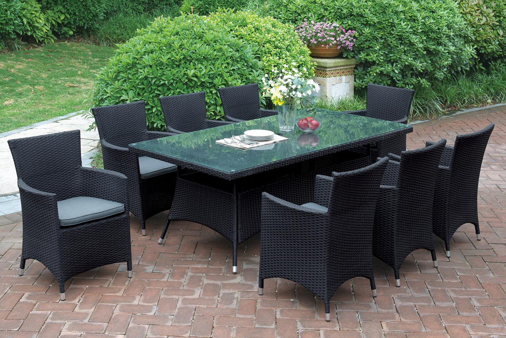 7 Pcs Outdoor Black Patio Set