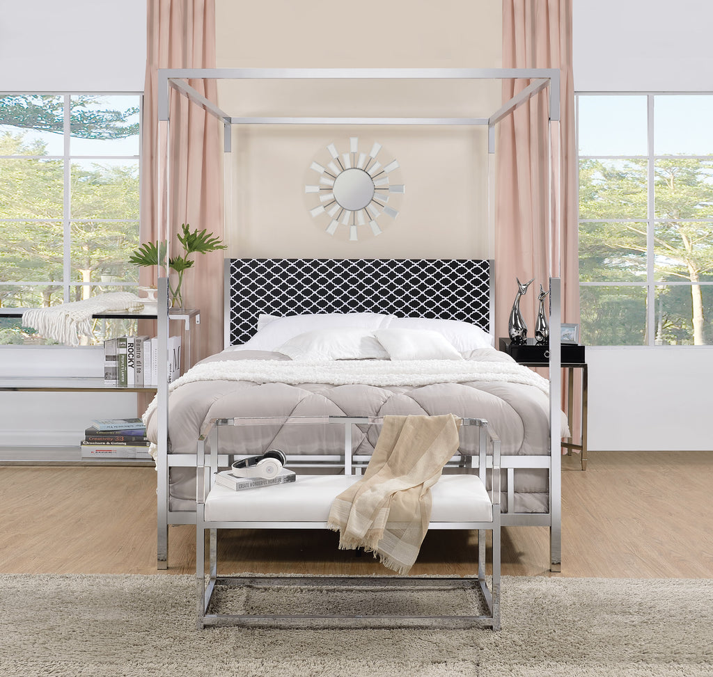 The Raegan metal and acrylic post bed