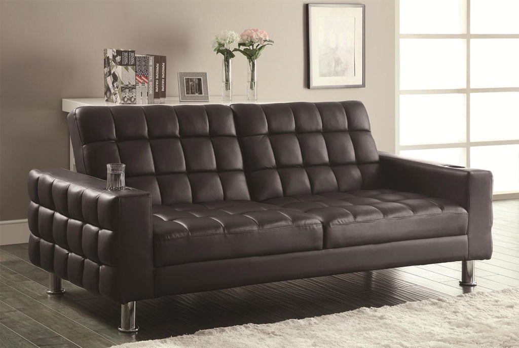 Contemporary Dark Brown Sofa Bed
