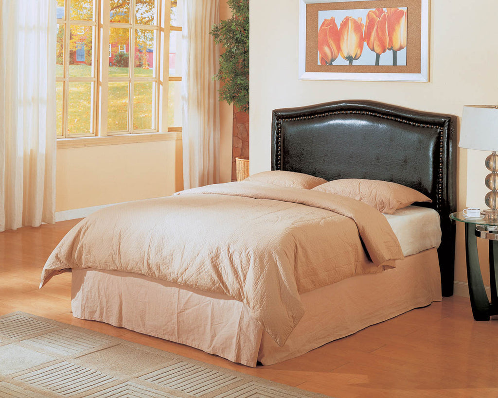 Deep Brown Leather Queen Head Board