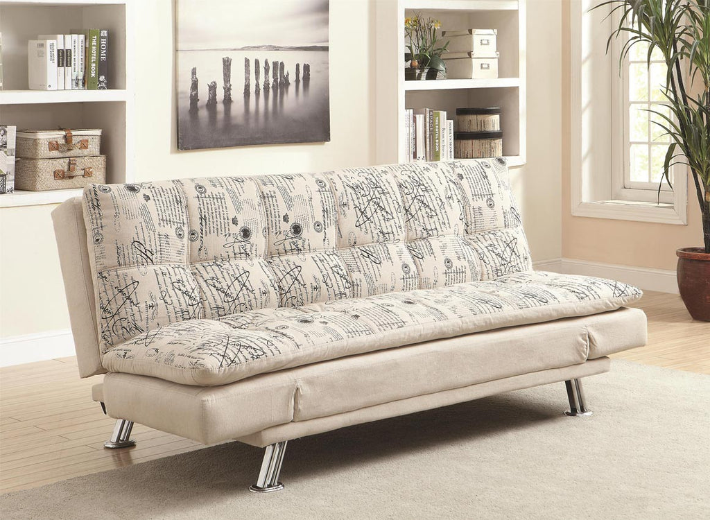 Contemporary Oatmeal Linen Futon