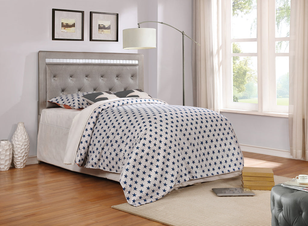 Anastasha Upholstered Headboard with Crystal Button Tufts