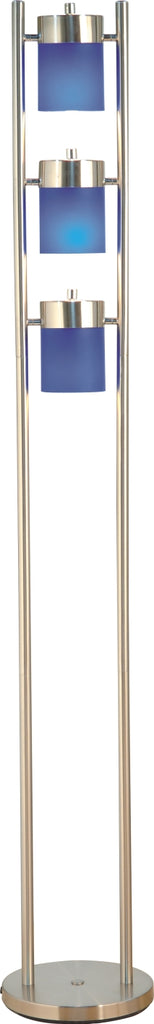 Modern Silver and Blue Floor Lamp