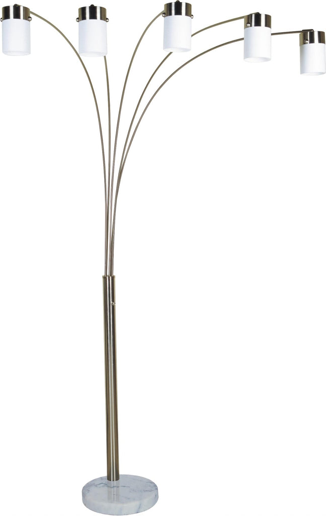 Silver and White Floor Lamp