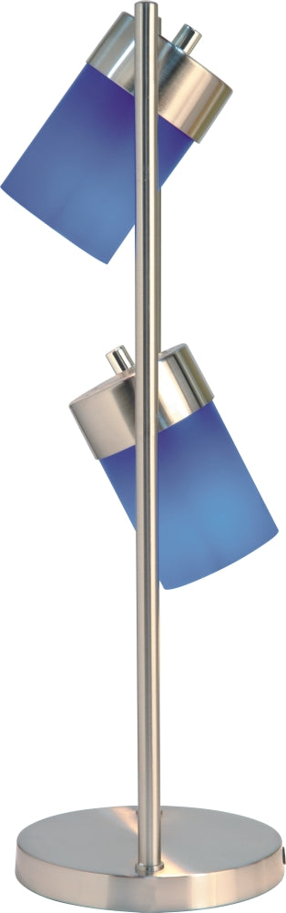 Modern Silver and Blue Table Lamp