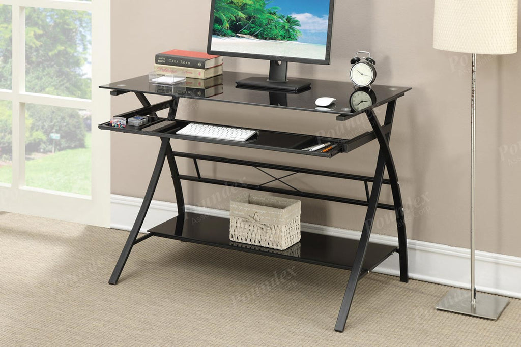 Black Metal Writing Desk