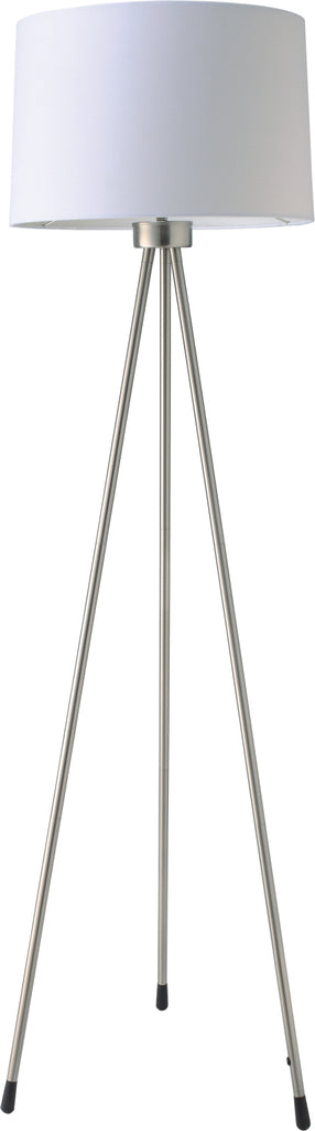 White and Silver Tripod Floor Lamp
