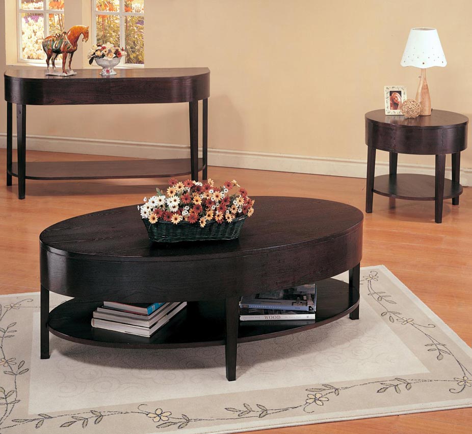 Gough Oval Coffee Table with Shelf