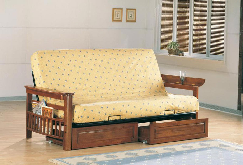 Weathered Oak Futon Frame with Pad