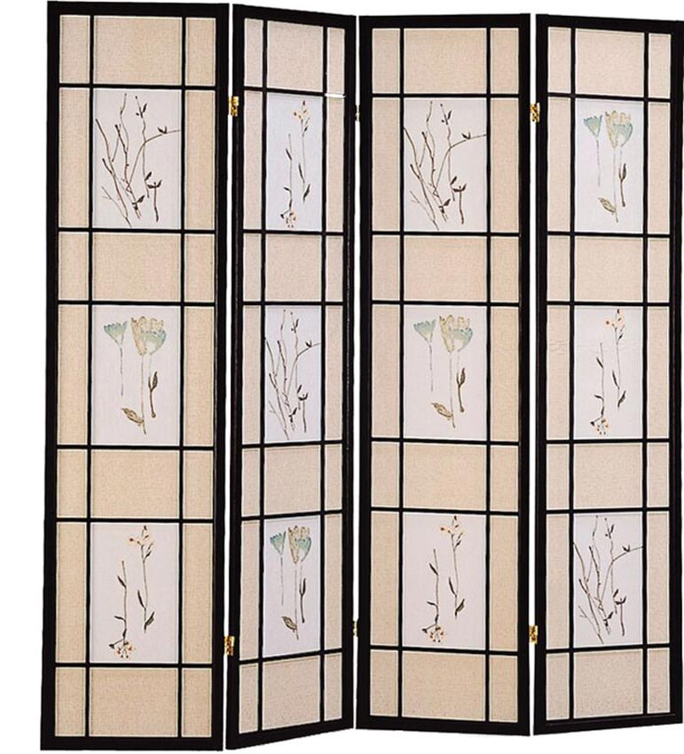 Black Finish transitional Room Divider
