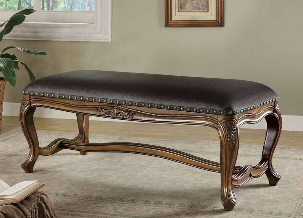 Brown and Black Bench