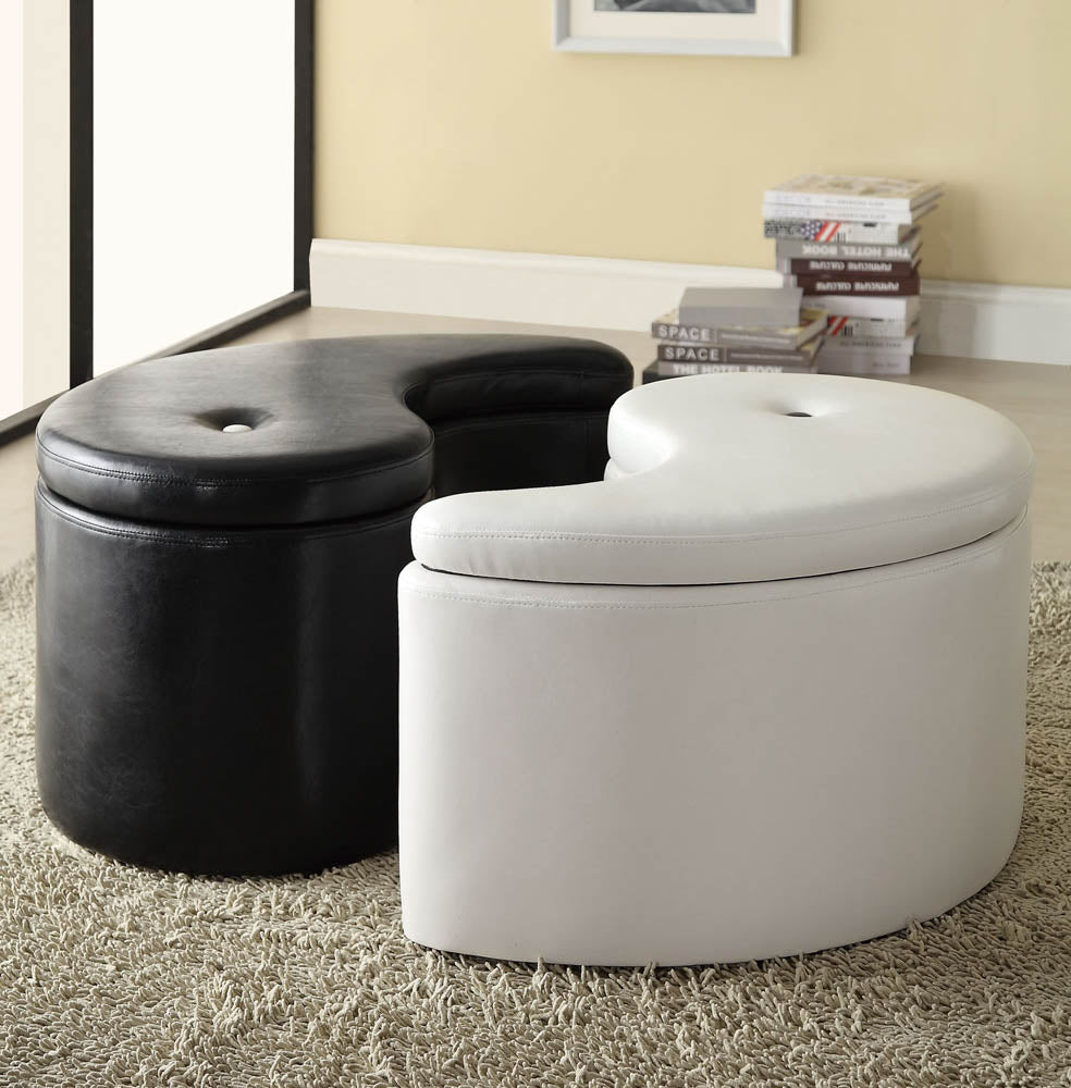 Black and White Storage Ottoman