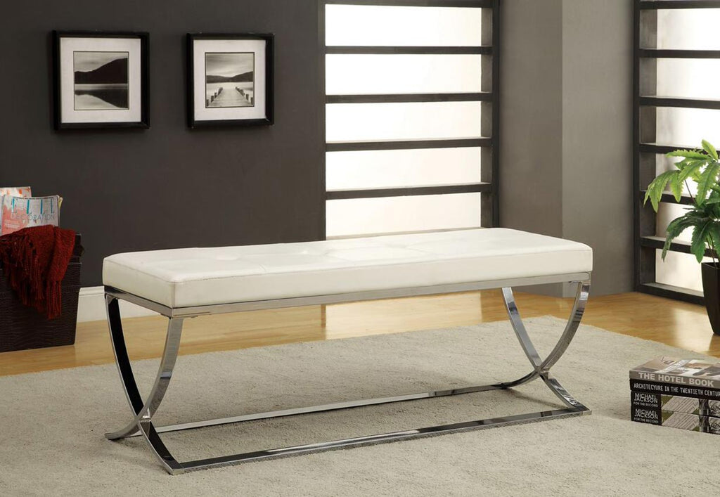 White and Chrome Bench