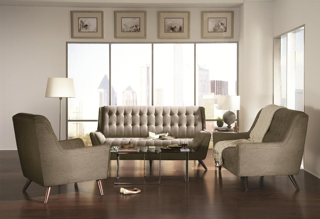 2 Pcs Natalia Retro Sofa w/ Flared Arms