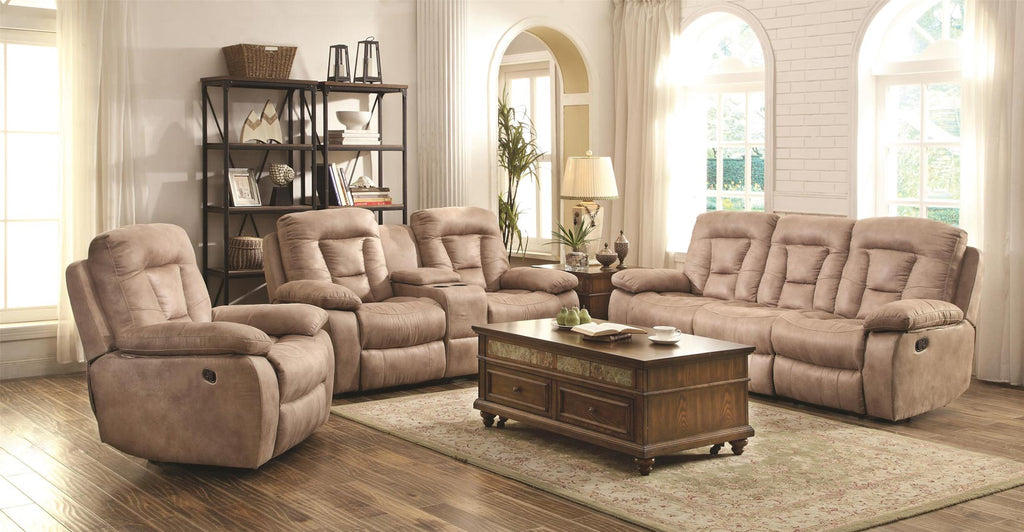 2 Pcs Evensky Bone Recliner Sofa and Love Seat