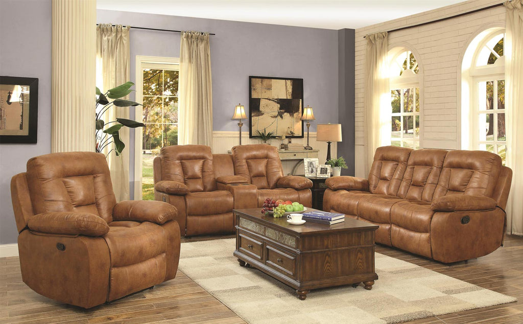 2 Pcs Evensky Saddle Recliner Sofa and Love Seat
