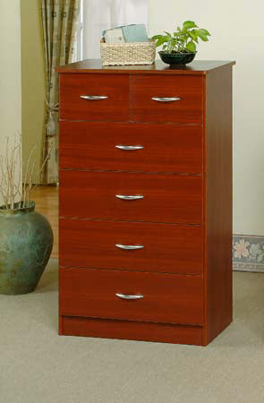 6 Drawer Cherry Finish Chest