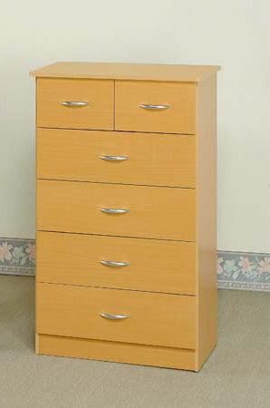 6 Drawer Natural Finish Chest